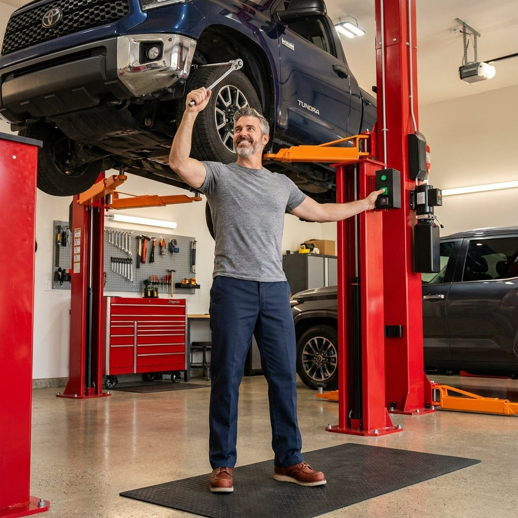 12000 Lbs Extra Height 167Inch 2 Post Lift Two Post Car Lift AK-M120 Auto Lift Car Lift Hoist 2 Post Car Lift (Extra Height, Red) — Lifestyle