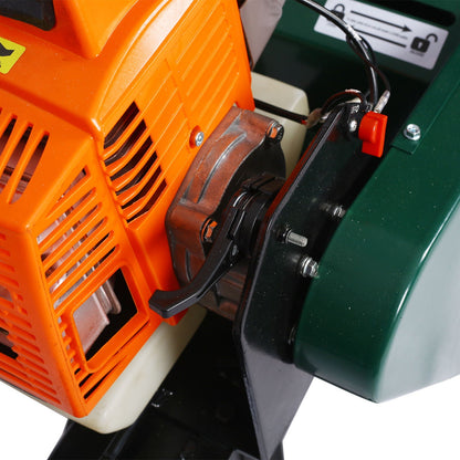 Portable Double Flywheel Electric Log Splitter 7 Ton with Auto Return - Gray