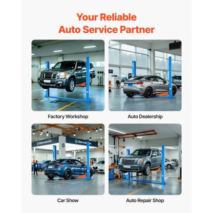 2 Post Lift, 9000 lbs Capacity, 220V 2.95 HP Powerful Motor, Two Post Car Lift Auto Hoist for Sedan SUV Pickup, Automotive Hoist 74.8 Inch Height for Home Garage, Repair Shop, Workshop, Blue