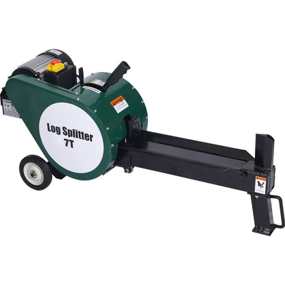 Electric Log Splitter 7 Ton with Double Flywheel - Black