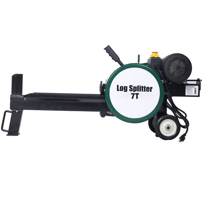 Electric Log Splitter 7 Ton with Double Flywheel - Black