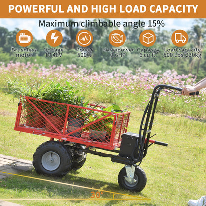 48V 500W Electric Utility Cart – 500 lb Capacity