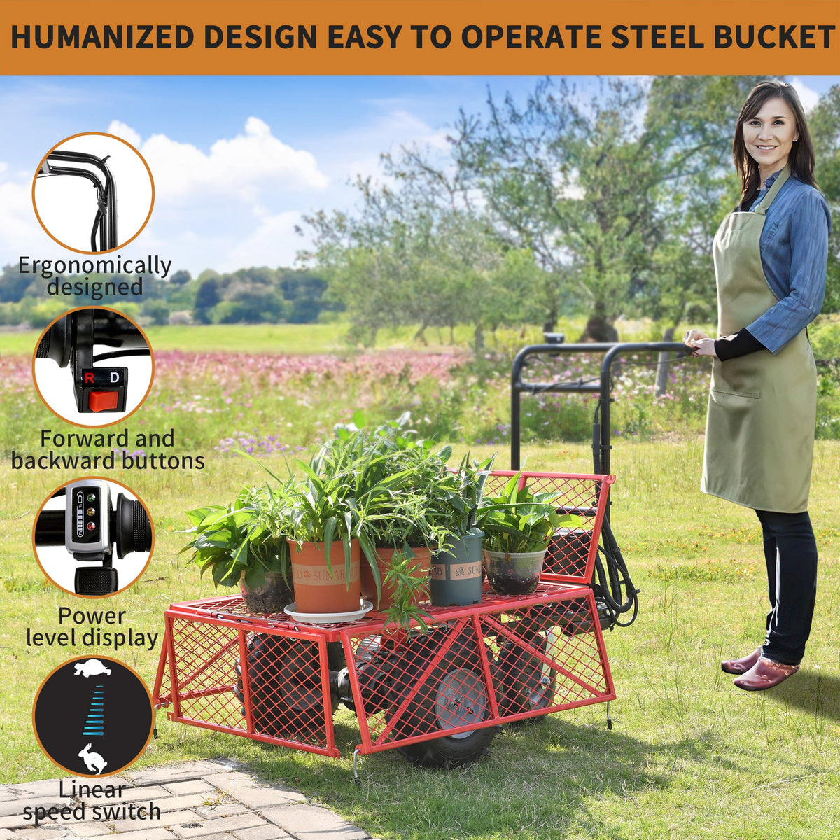 48V 500W Electric Utility Cart – 500 lb Capacity