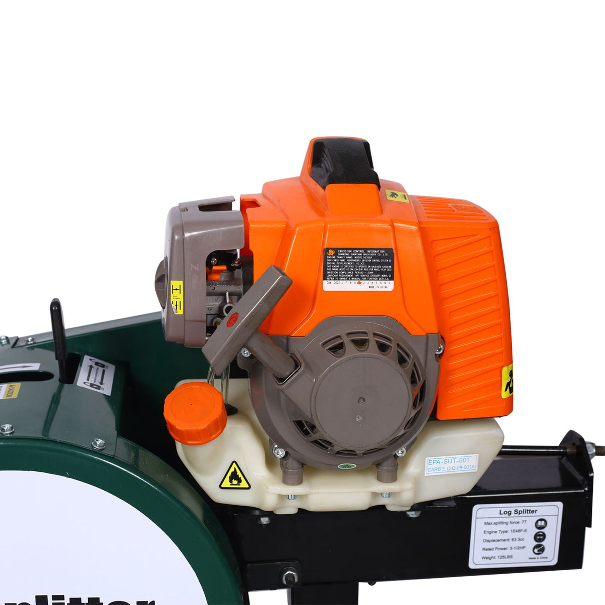 Portable Double Flywheel Electric Log Splitter 7 Ton with Auto Return - Gray