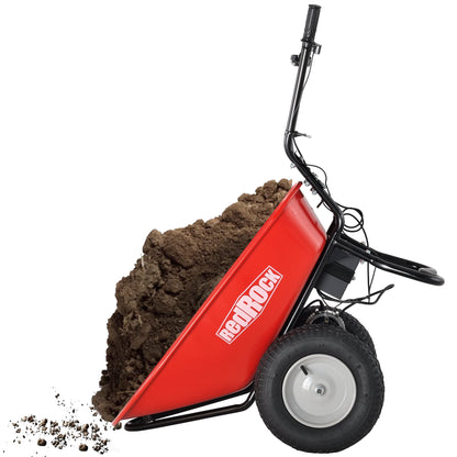Red Rock 330 lb Electric Wheelbarrow with Dump Tub
