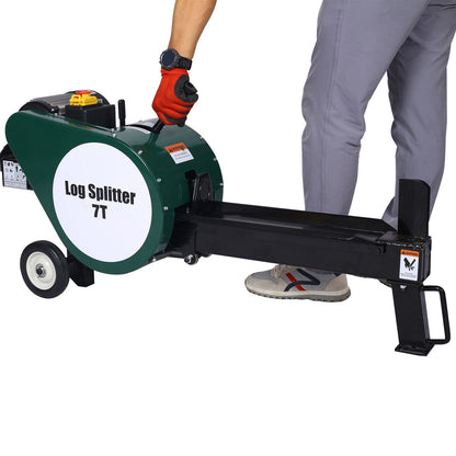 Electric Log Splitter 7 Ton with Double Flywheel - Black