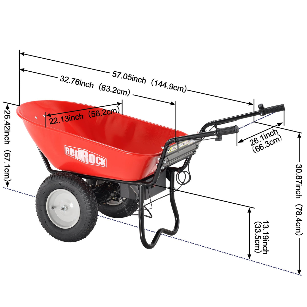 Red Rock 330 lb Electric Wheelbarrow with Dump Tub