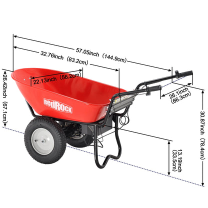 Red Rock 330 lb Electric Wheelbarrow with Dump Tub