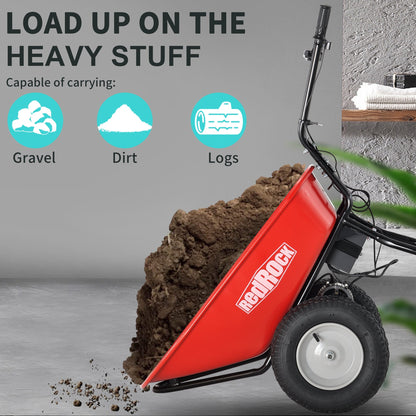Red Rock 330 lb Electric Wheelbarrow with Dump Tub