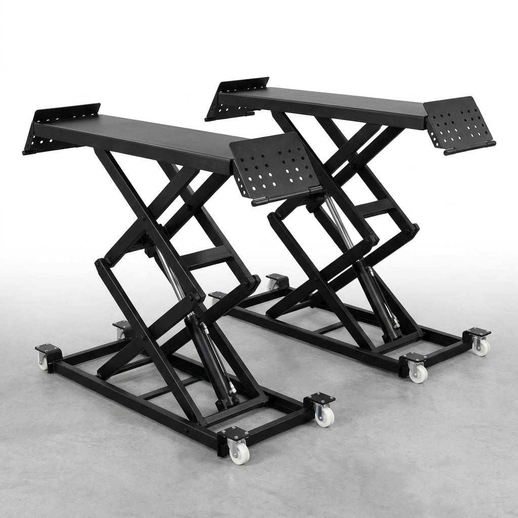 Car Lift, 25.6 Max. Height, 5, 000 LBS Capacity Portable Car Lift, with Extended-Length Plates, Heavy-Duty Carbon Steel Truck Lift with 120V Power Unit, Auto Car Jack Lifts for Home Garage Shop — Studio Shot