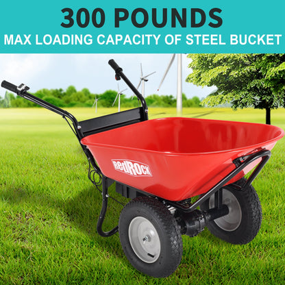 Red Rock 330 lb Electric Wheelbarrow with Dump Tub