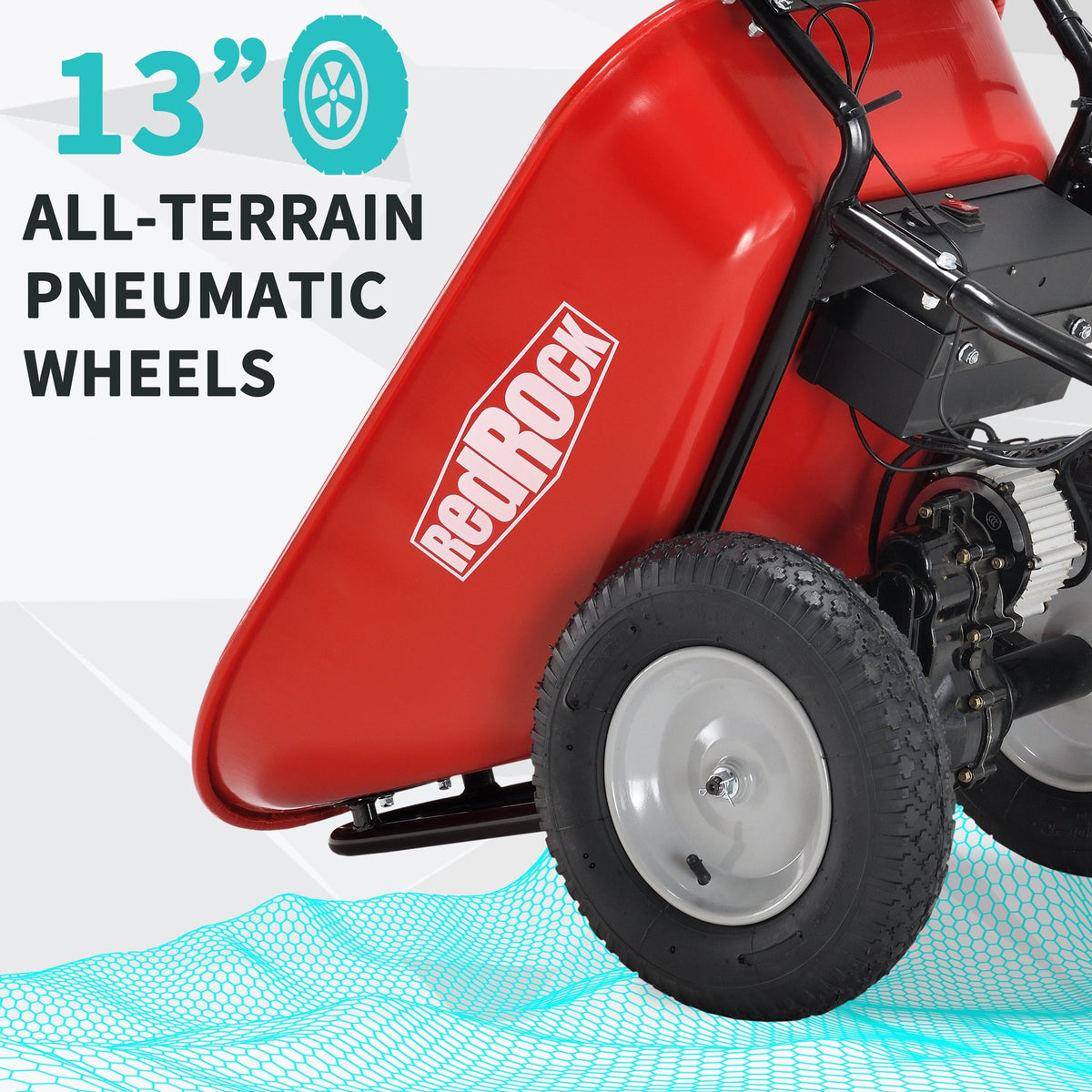 Red Rock 330 lb Electric Wheelbarrow with Dump Tub