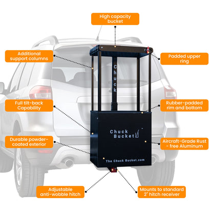 Chuck Bucket Hitch-Mounted Ski & Snowboard Carrier