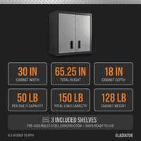 Premier Series Pre-Assembled Steel Freestanding Garage Cabinet in Silver with Casters (30 In. W X 65 In. H X 18 In. D) — Results & Stats