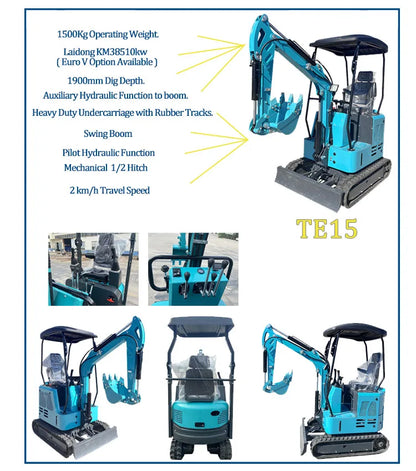 3.5 Ton Mini Excavator – EPA-Certified Compact Crawler Digger for Farm & Construction