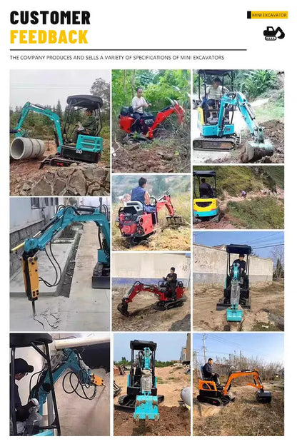 Mini Excavator – Compact Crawler Digger with Custom Color Options