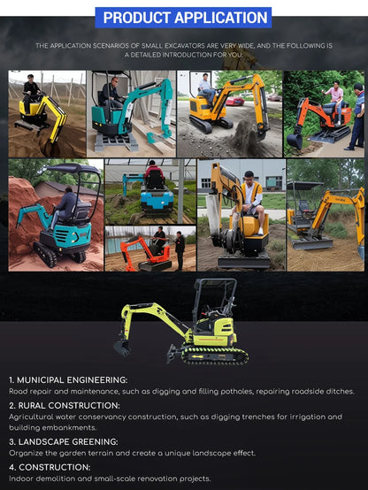 1.8 Ton Mini Excavator – Kubota Diesel Crawler Digger with Hydraulic Pilot Controls
