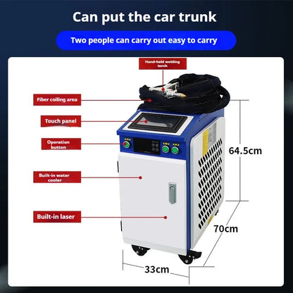 1500W Handheld Fiber Laser Welder – Water-Cooled Portable Metal Welding Machine