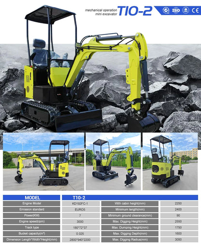 1.8 Ton Mini Excavator – Kubota Diesel Crawler Digger with Hydraulic Pilot Controls