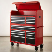 Tool Chest 18-Drawer | 66'' Large Rolling Tool Chest with Wheels | Detachable Top Metal Tool Box with Gas Struts | Lockable Rolling Tool Cabinet with Liners,Power Strip | Garage, Repair Shop, Workshop — Studio Shot