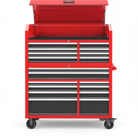 Rolling Tool Chest Built to Organize Any Workshop, 18-Drawer, Detachable Top Box, Gas Struts, Power Strip