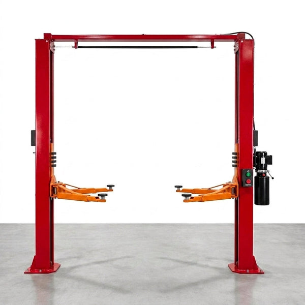 Two Post Car Lift Built for Professional Service, 12,000 lb Capacity, 167 Inch Height, Hydraulic Chain Drive — Studio Shot