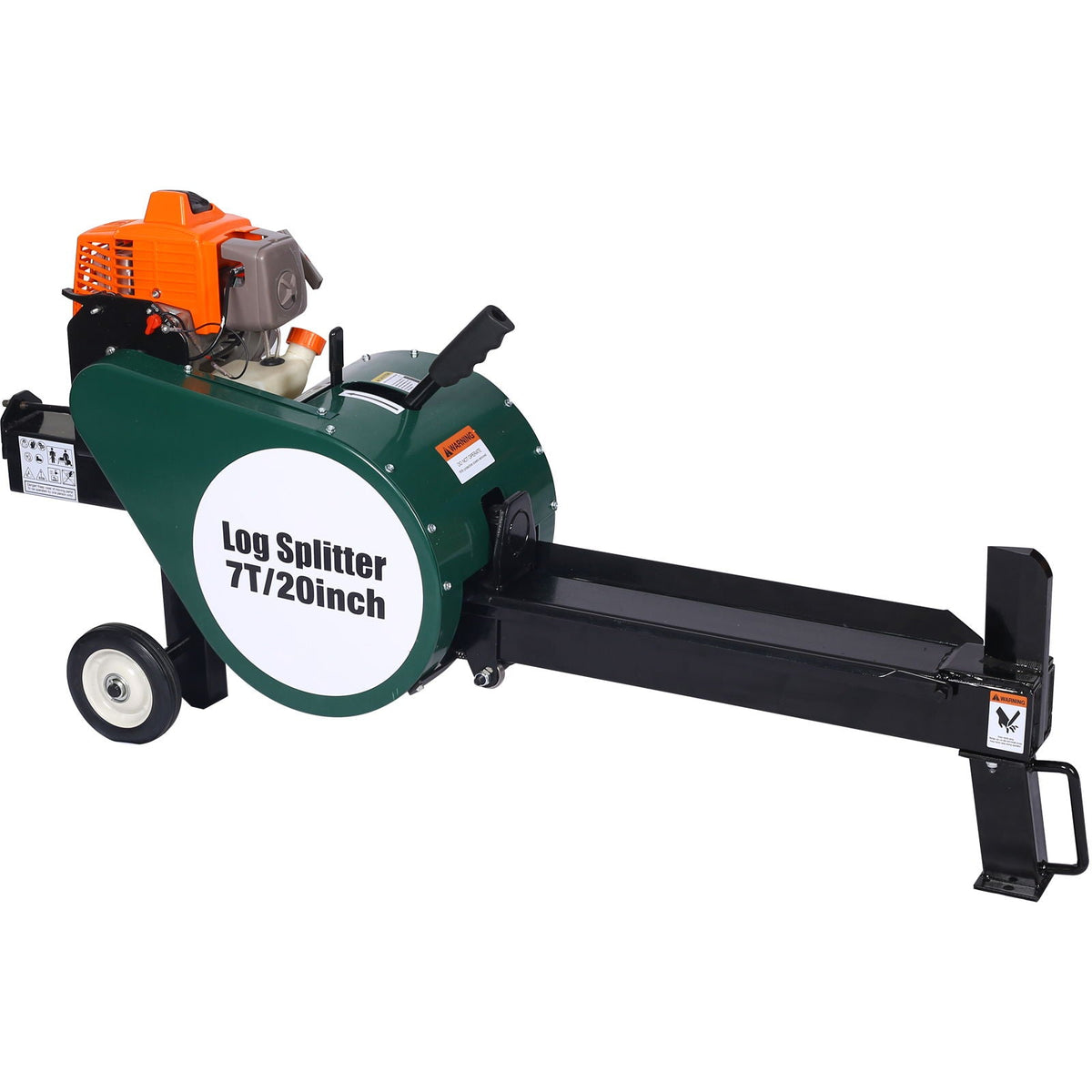 Portable Double Flywheel Electric Log Splitter 7 Ton with Auto Return - Gray