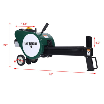 Electric Log Splitter 7 Ton with Double Flywheel - Black